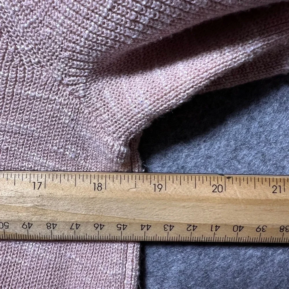 J Jill Pink‎ Marled Knit Open Front Cardigan Sweater Size Large Cotton Linen